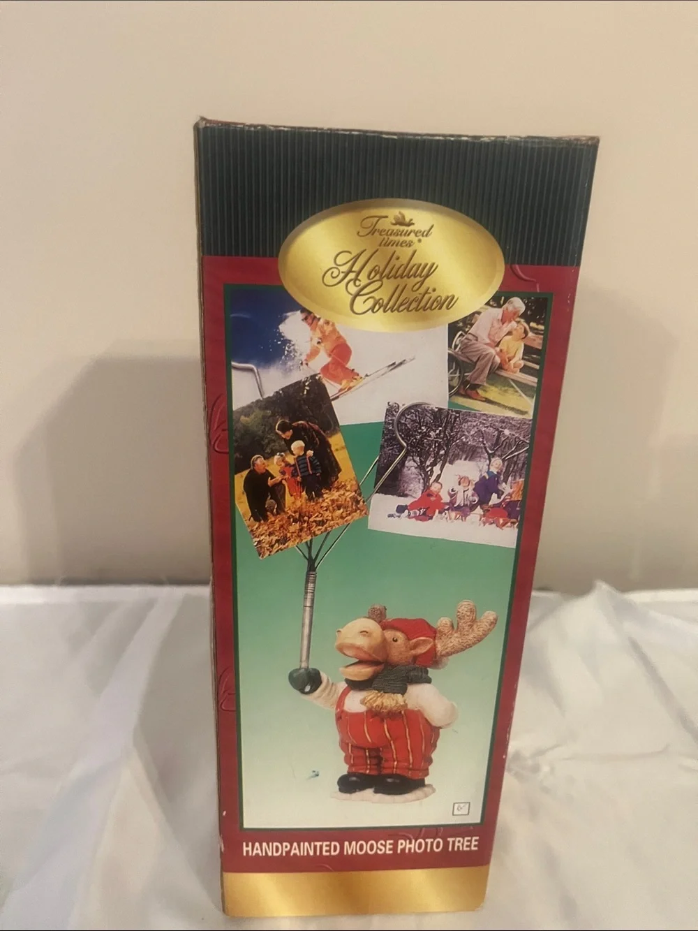 Treasured Times Holiday Collection Handpainted Moose Photo Tree  New in Box